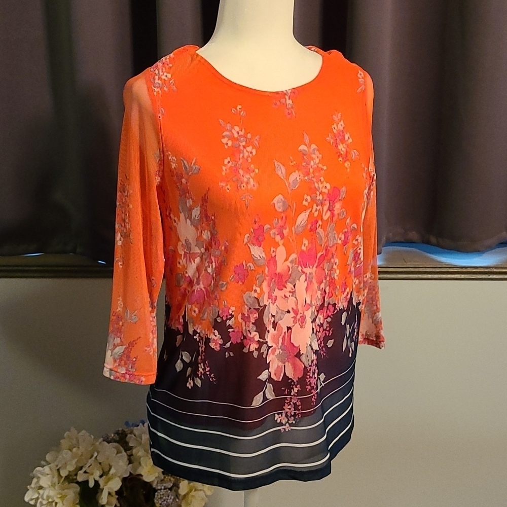 Croft & Barrow Coral Top - XS Petite